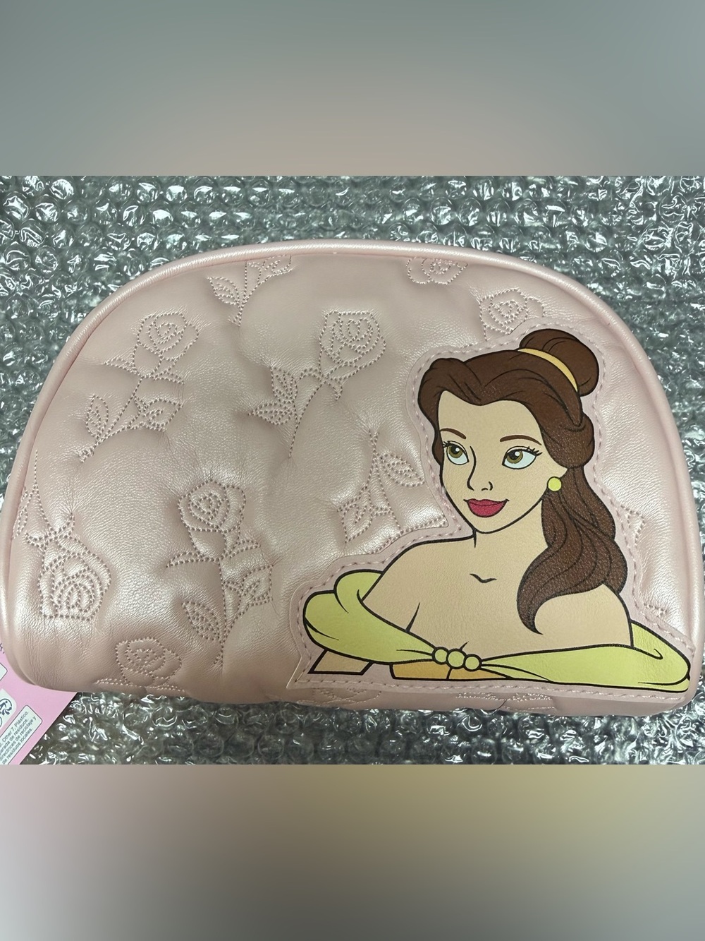 Primark x Disney Light Pink Quilted Belle Cosmetic Pouch *NWT